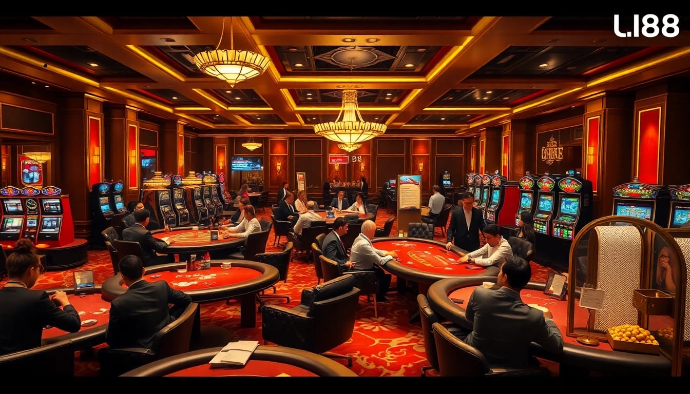 Exciting casino scene showcasing professionalism and luxury at nhà cái uy tín UU88.