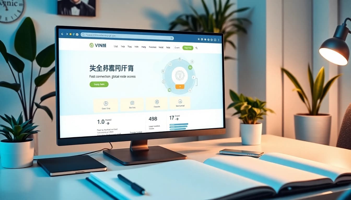 温馨的数字工作区中,笔记本上展示的快连官网用户友好界面。