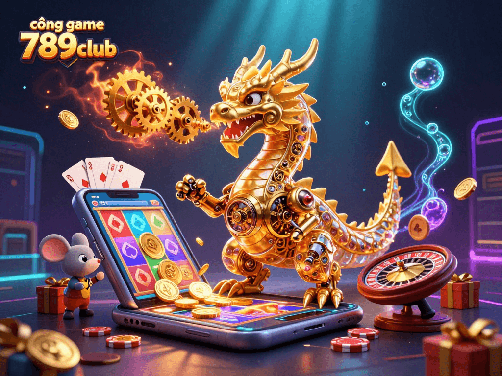 Experience thrilling gameplay at cổng game 789club with this dynamic 3D casino illustration.
