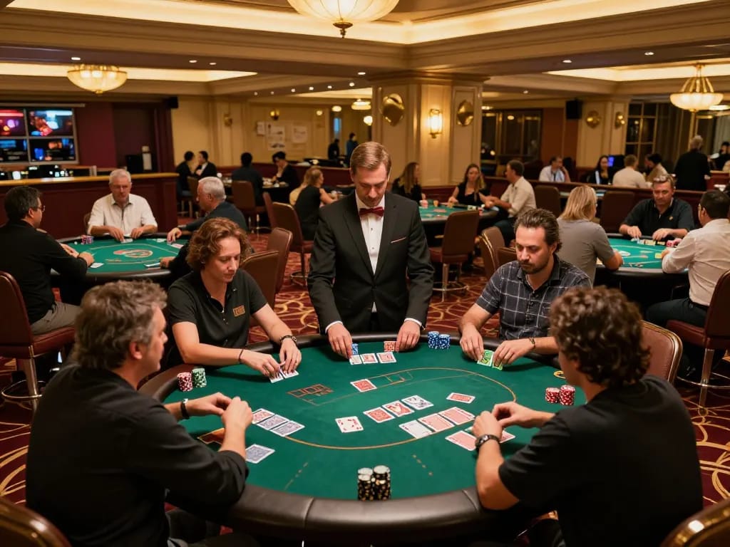 Players enjoying an exciting poker game at TR88 casino with professional dealers and vibrant atmosphere.