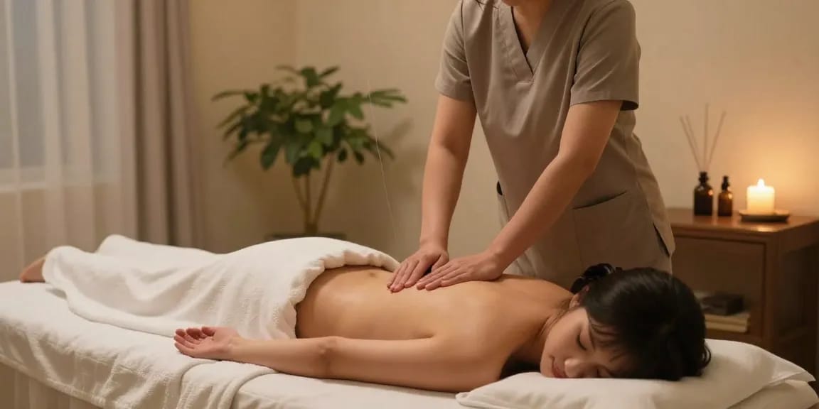 Experience relaxing 고양출장안마 in a serene massage room ambiance.