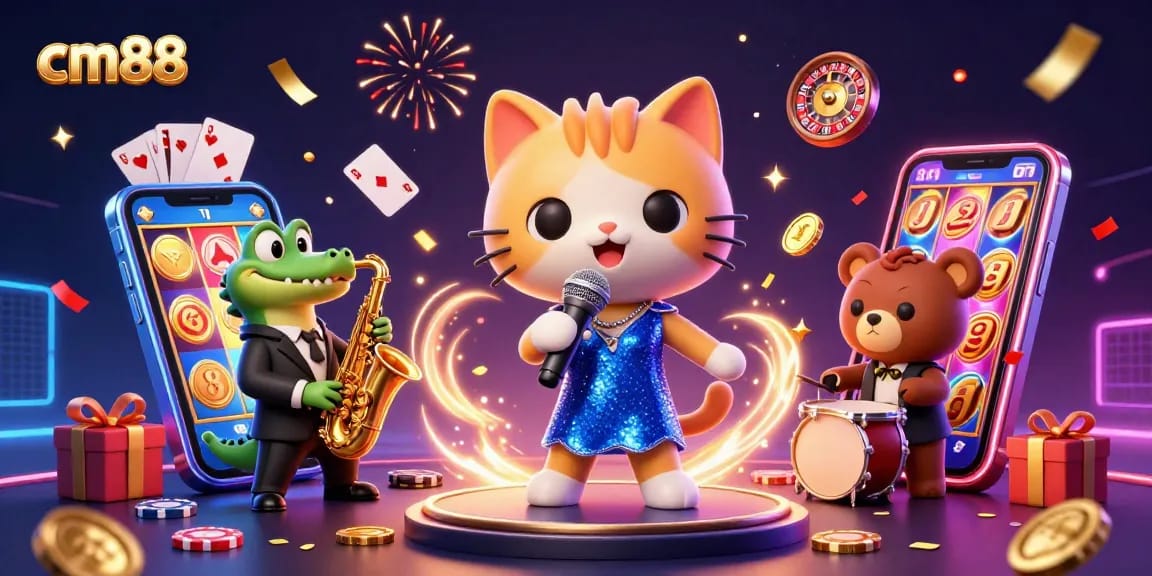 Experience vibrant gaming excitement with cm88 featuring lively characters and dynamic casino elements.