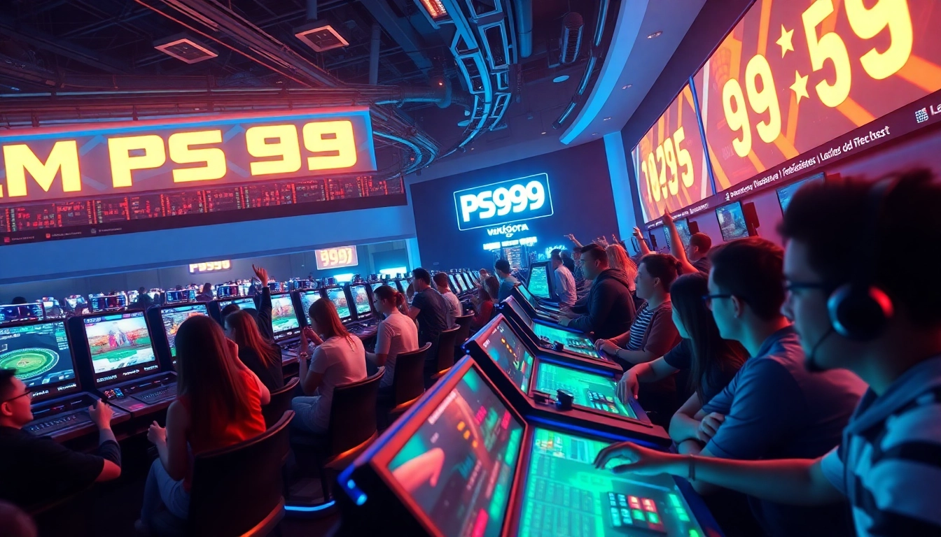 Exciting gaming scene at PS99, showcasing vibrant sports betting and online casino activities.