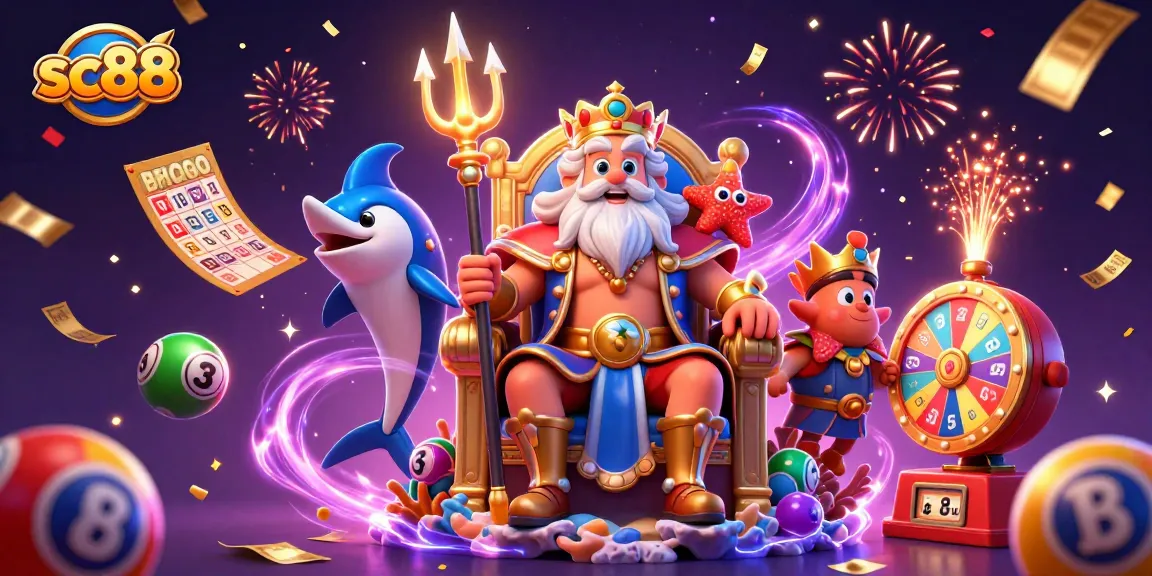 Engage with sc88's lively lottery scene showcasing Neptune and vibrant gaming elements.