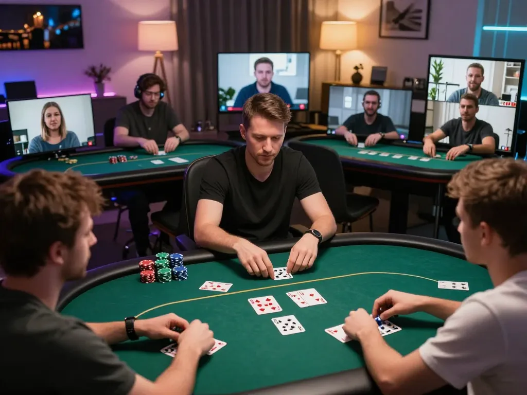 An exciting online poker match at N188 where players strategize and interact in a vibrant gaming environment.