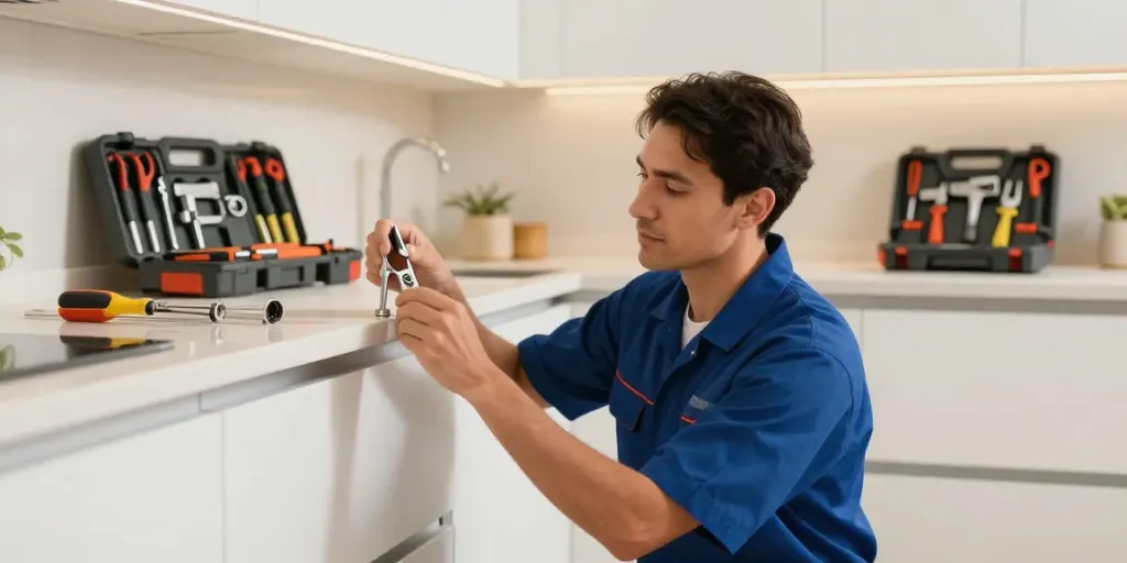 Reliable contractor installing fixtures for slot gacor game services at a local home.