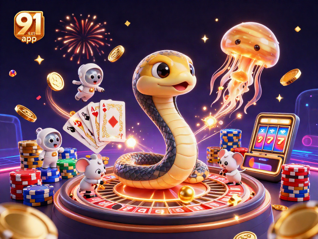 Engage with the 91 club app through an interactive cosmic gaming experience featuring colorful elements.