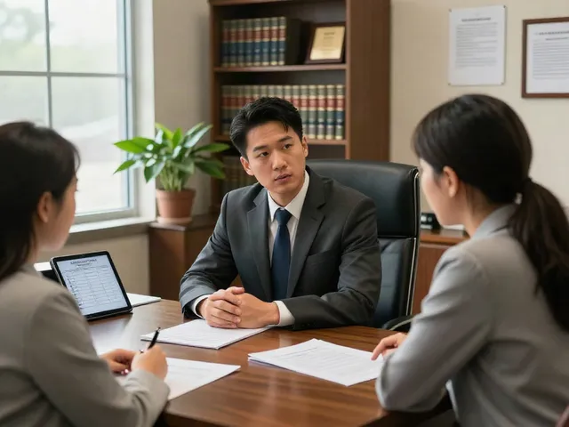 Cherokee County Georgia DUI records consultation with attorney and client in law office.