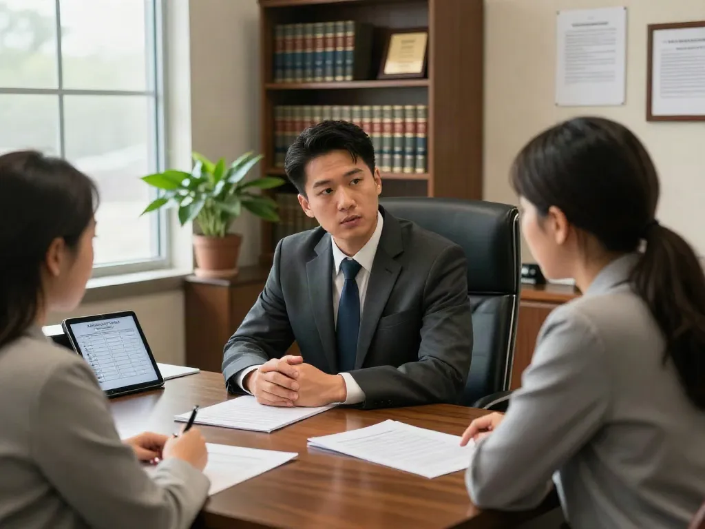 Cherokee County Georgia DUI records consultation with attorney and client in law office.
