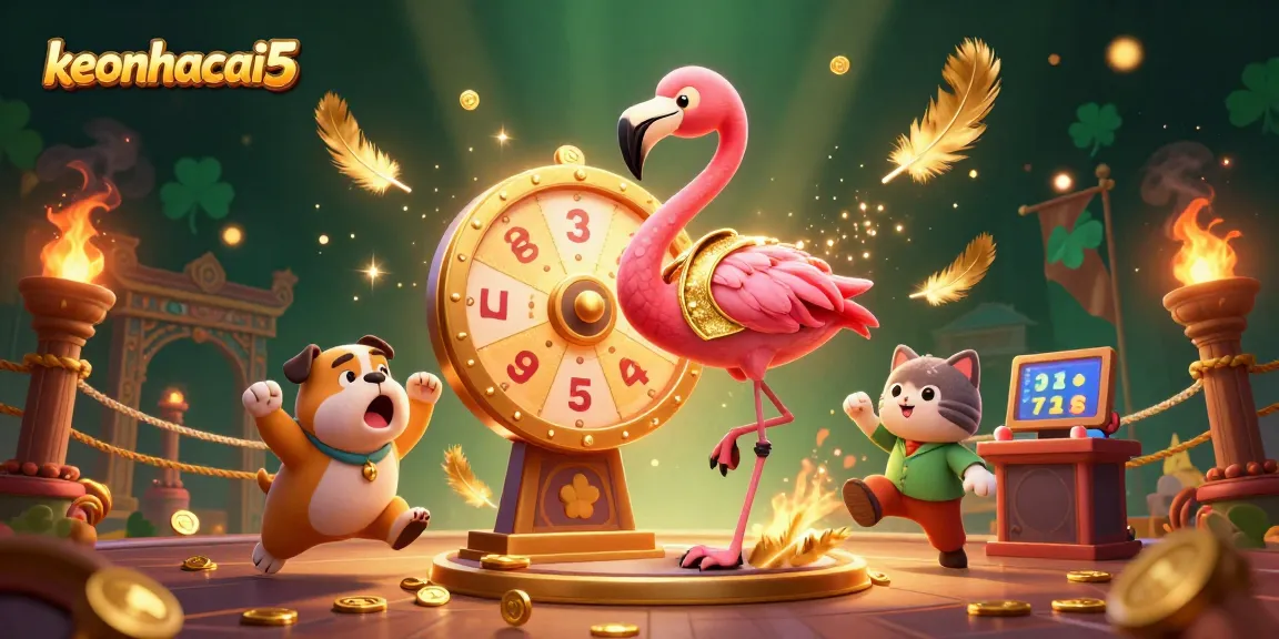 Engage with excitement at keonhacai5's thrilling game show with a golden prize wheel.