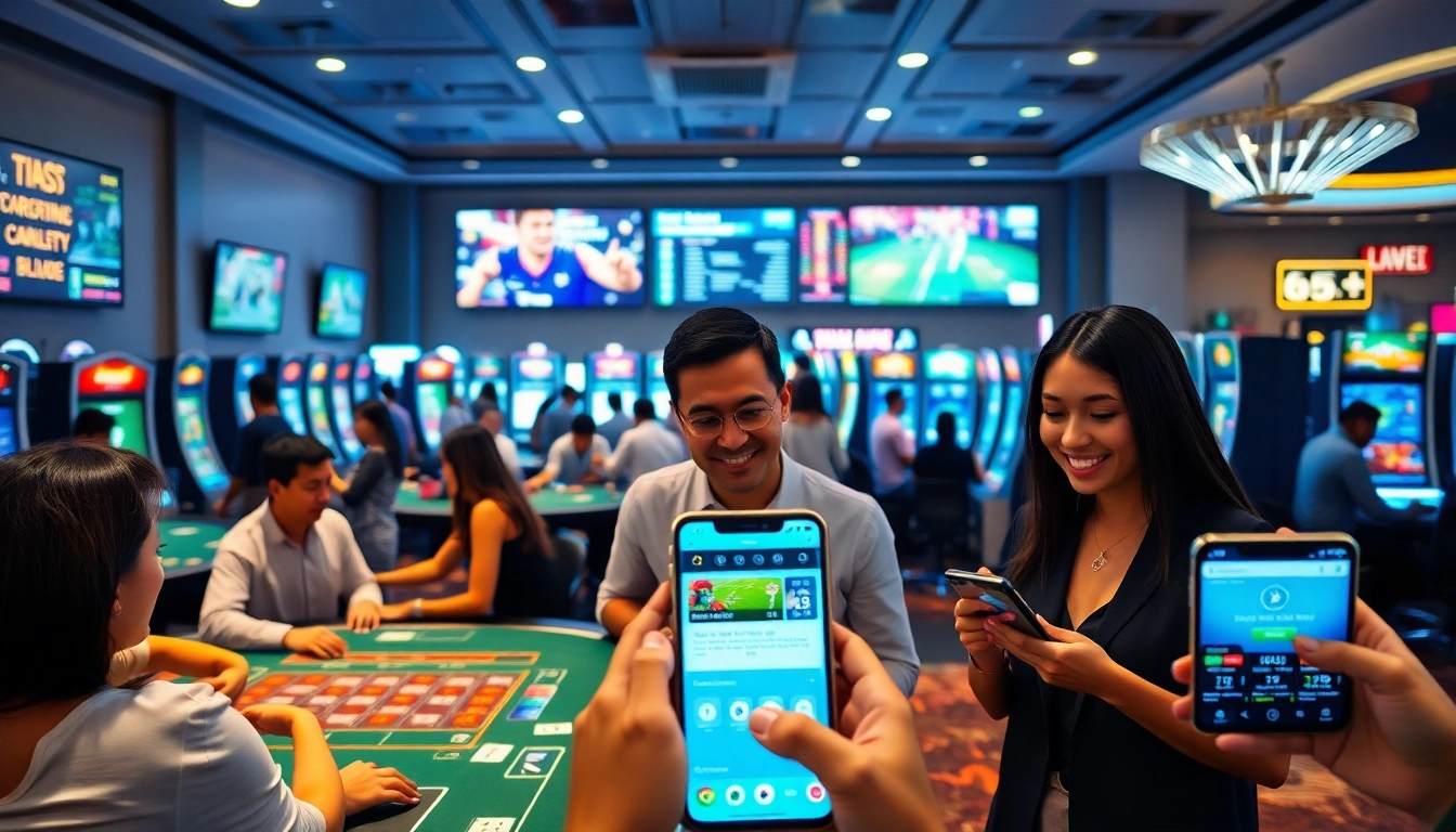 Players enjoying a safe and vibrant online gambling experience at stimmgewitter.org, showcasing diverse games and friendly atmosphere.