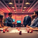 Engage in strategic consulting discussions in a modern gaming environment.