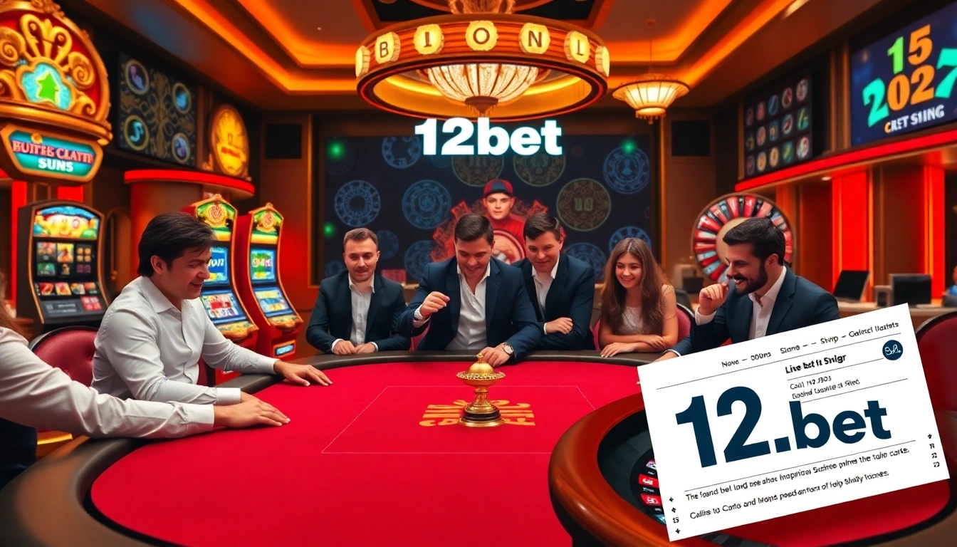 Experience the thrill of winning with 12bet at a vibrant casino poker table.