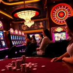 Players enjoying Slot777 slot machines in a luxurious casino setting filled with excitement.