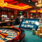Experience thrilling online gaming at rikvip.gb.net with vibrant casino tables and poker chips.