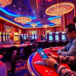Exciting gameplay using the TA88 app amidst lavish casino visuals and vibrant betting elements.