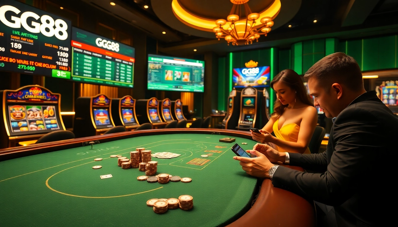 Experience thrilling online gaming with Gg88 Tech through vibrant casino visuals.
