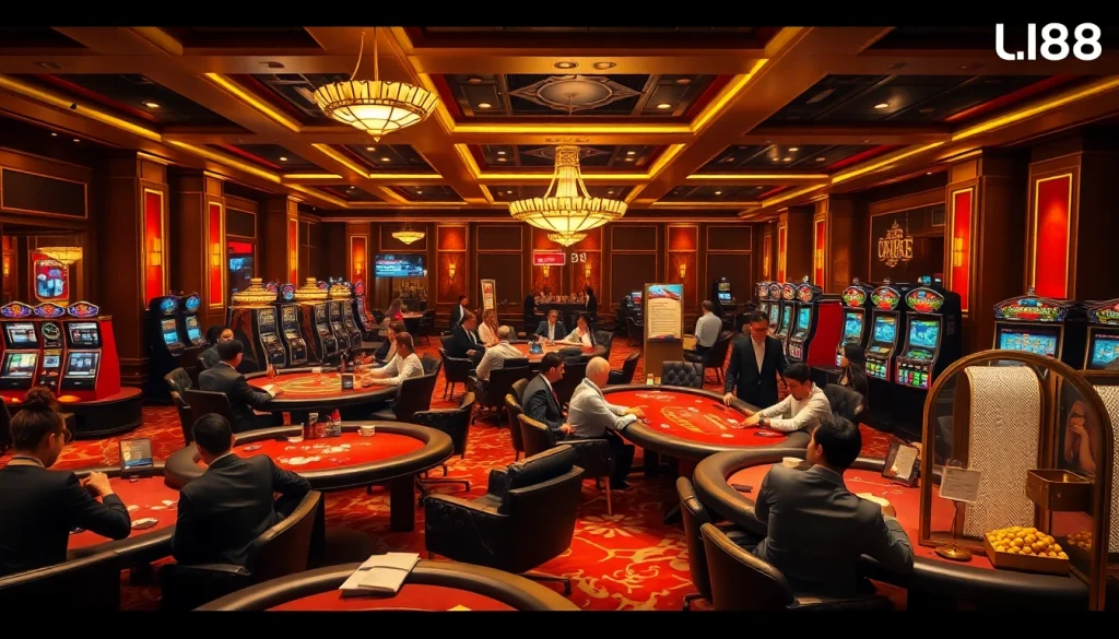 Exciting casino scene showcasing professionalism and luxury at nhà cái uy tín UU88.
