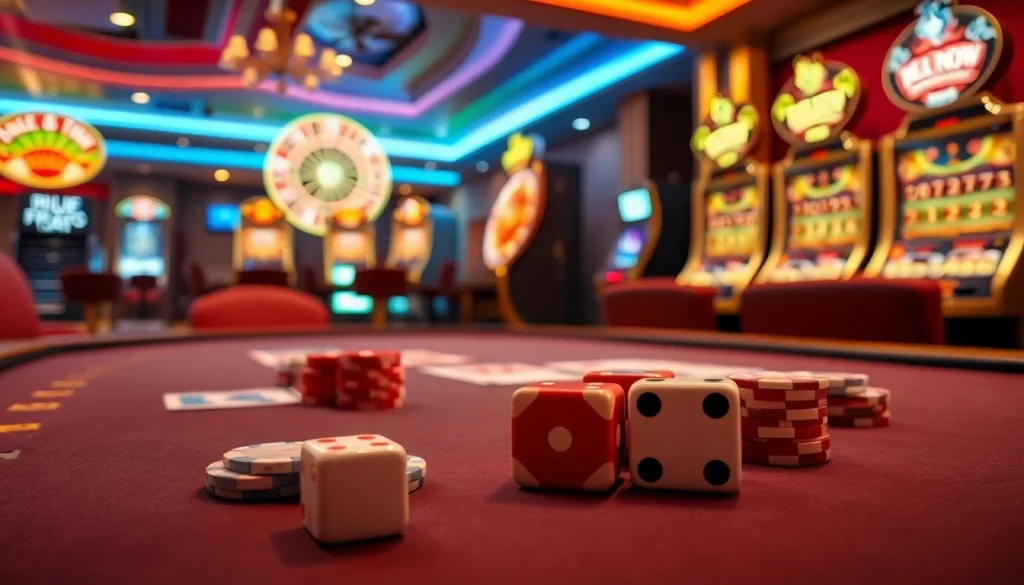 Experience the thrilling atmosphere of nhà cái 888NOW casino with vibrant poker games and dynamic slot machines.
