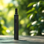Buy DMT disposable vape pen displayed in natural setting with smooth design and serene atmosphere.