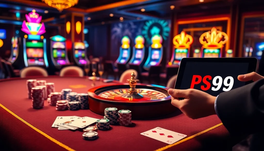 PS99 captivates players at a vibrant casino with exciting games and luxurious decor.