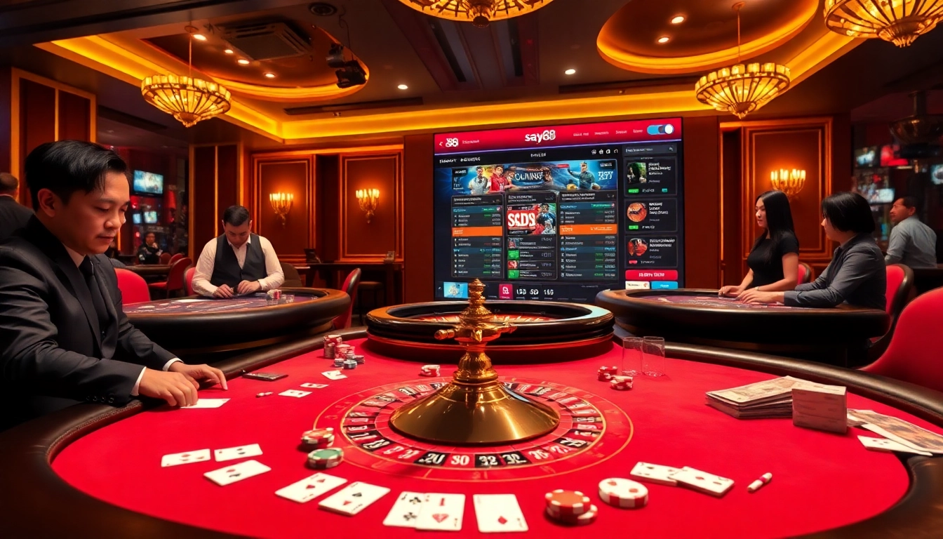 Experience thrilling gaming action at say88 with vibrant casino environments and high-stakes excitement.