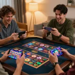 Players enjoying exciting gameplay on the NOHU90 gambling app, showcasing vibrant slot interfaces.