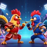 Learn how to play 918kaya in PNG through this dynamic cartoon illustration showcasing exciting slot games.
