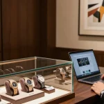 Explore premium clone watches displayed in an upscale boutique, showcasing luxury and sophistication.